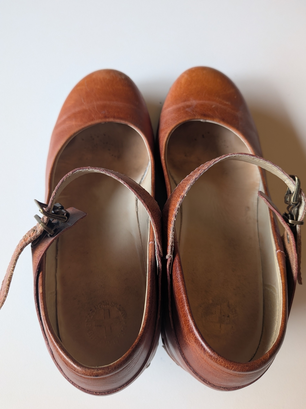 Dr. Martens Brown Leather Mary Jane Wedge Heels - Picture 6 of 7